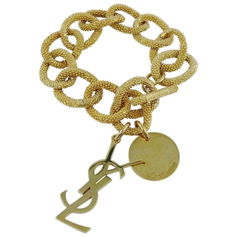 ysl charm bracelet gold|ysl saint laurent bracelet.